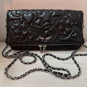 Zadig & Voltaire Black Embossed Shoulder Bag